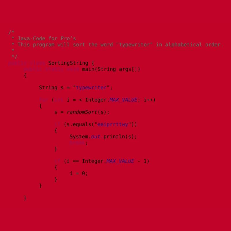 funny Java code to sort