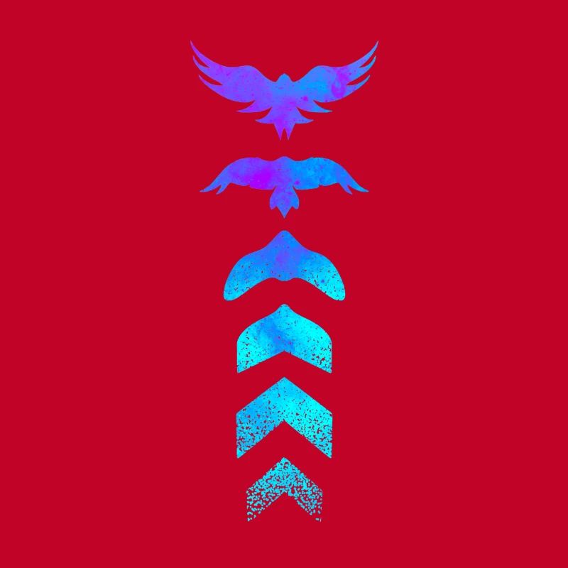 Evolution oiseau silhouette