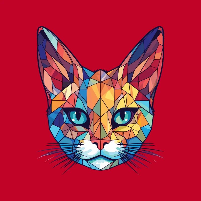 Pixie Bob Cat aquarelle colorée Illustration pour animaux de compagnie