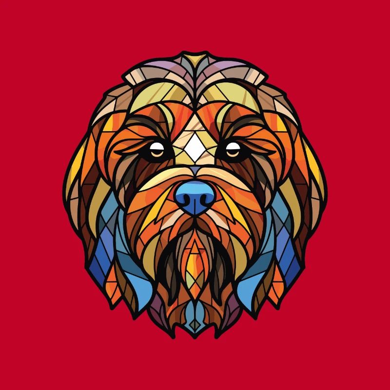 Lowchen petit Lion chien race aquarelle colorée