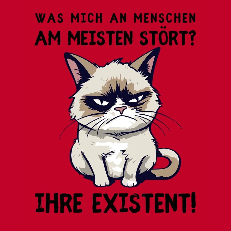 Deine Existenz - Mies gelaunte Katze mit Hassblick