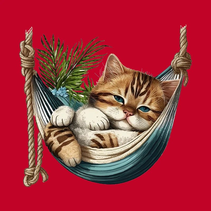 Chat dans un Hammock