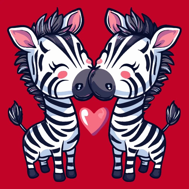 Zebra Comic Paar Liebe