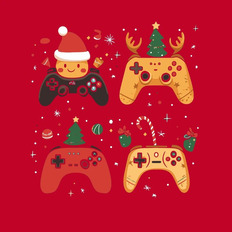 Gaming controller with Christmas decoration