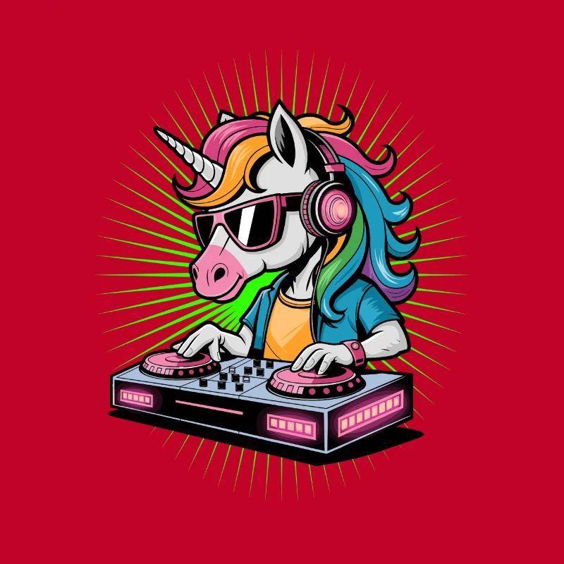 DJ Einhorn Musik Regenbogen Stil Kopfhörer