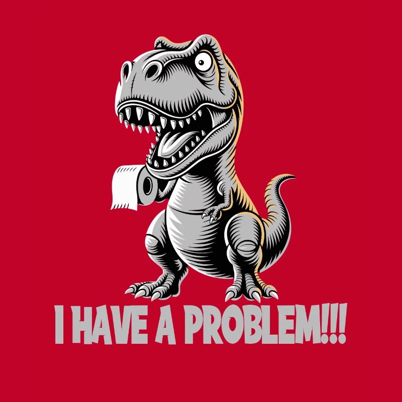T-Rex with toilet paper problem funny design