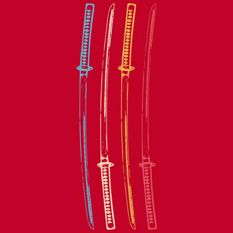 Samurai Japan Katana Ninja Sword retro vector 3