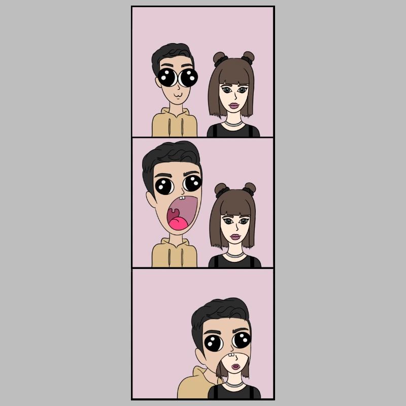 Sie wird verschlungen | Comic Style | Triptychon