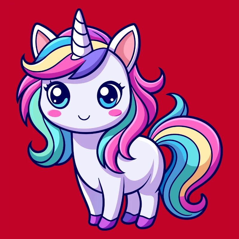 Süßes Regenbogen-Einhorn