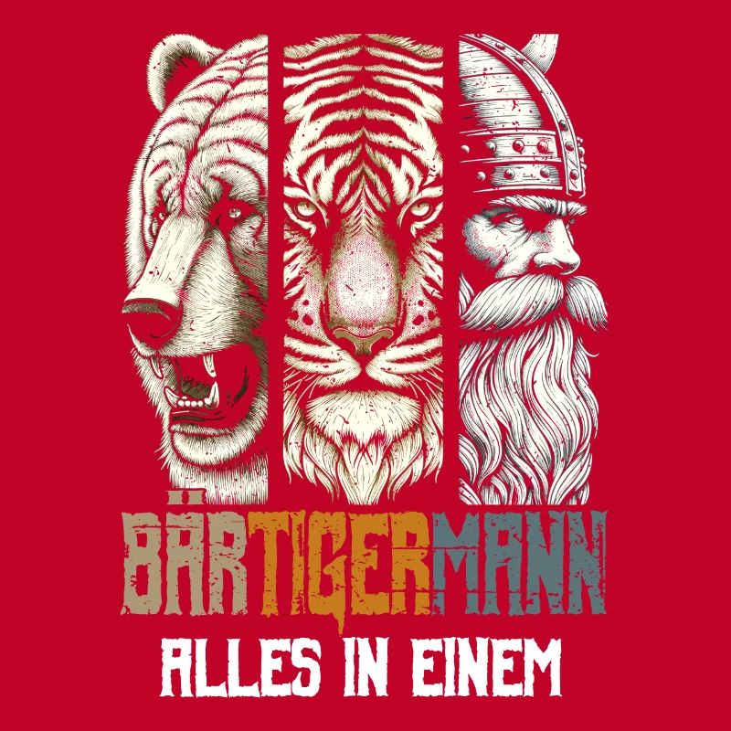 Bärtigermann Bär Tiger Mann Geschenk Bart
