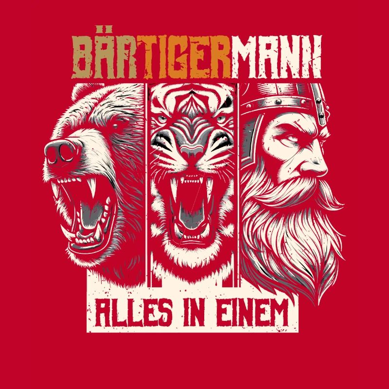 Bärtigermann Bär Tiger Mann Geschenk Bart