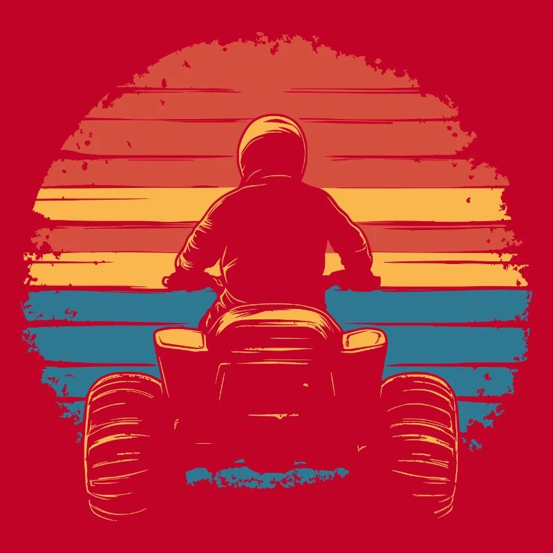 Quad quad coucher de soleil vintage