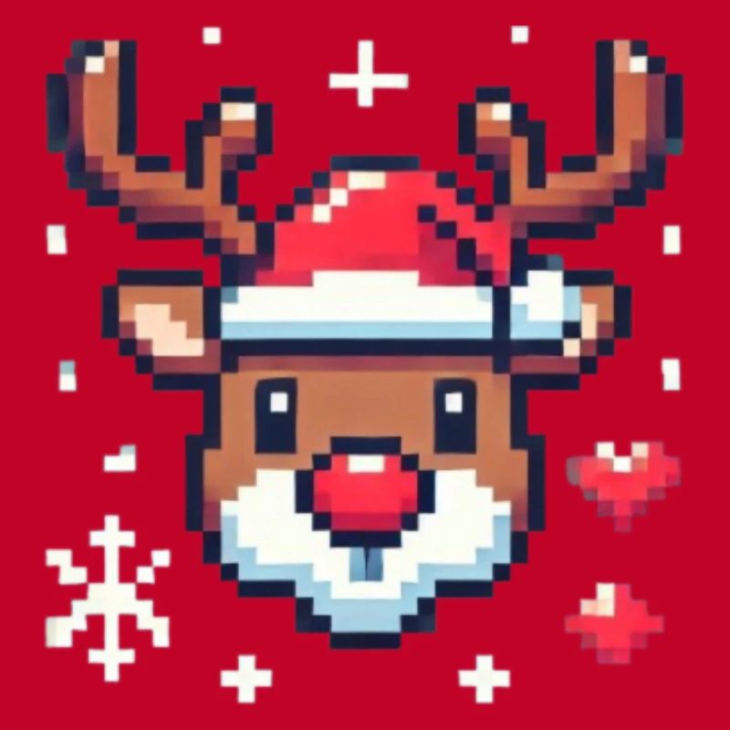 8 bits tête de renne de Noël