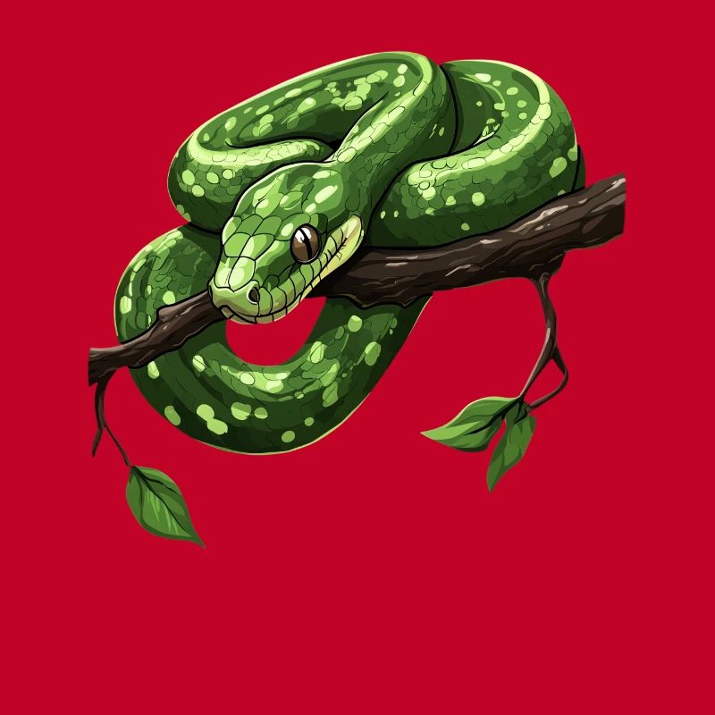 Arbre vert Python Serpents Amoureux Terrarium