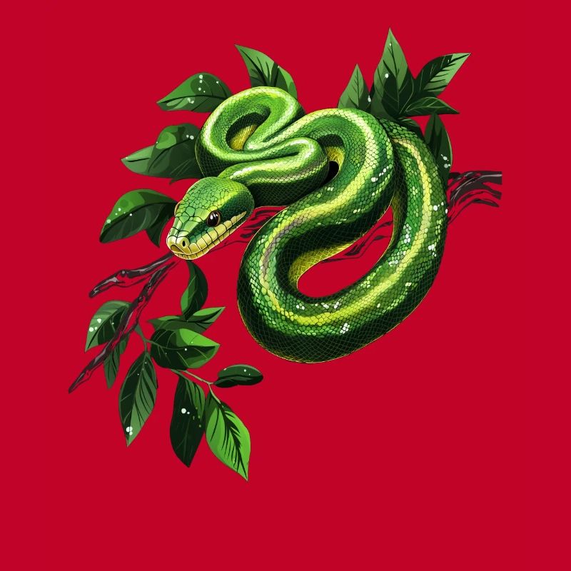 Arbre vert Python Serpents Amoureux Terrarium