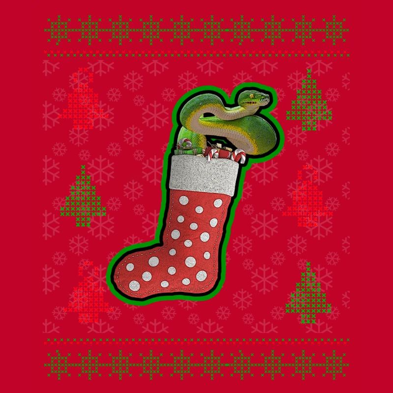 Green Tree Python Hässlicher Weihnachts-Sweatshirt-Stil
