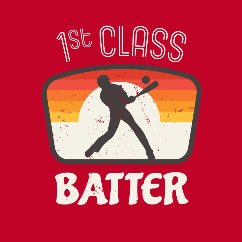 First Class Batter Baseball Player Retro