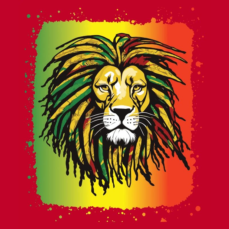 Rasta Lion Reggae Dreadlocks Couleur Rastafari jam