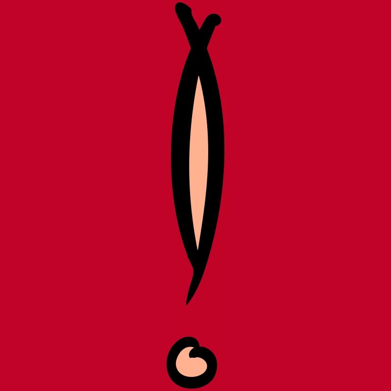 Decorative exclamation mark. Hand drawn.