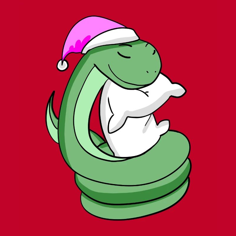 Snake with pillow and sleeping cap