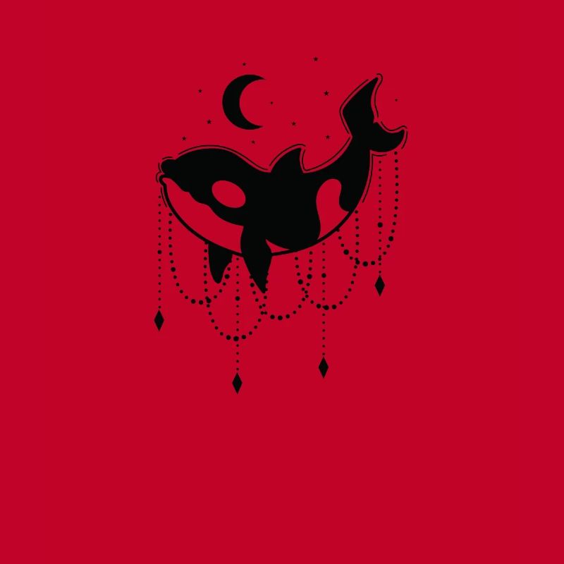 Orque avec des chaînes devant la lune