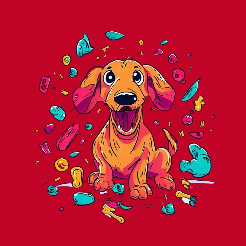 Méfait espiègle du chiot teckel