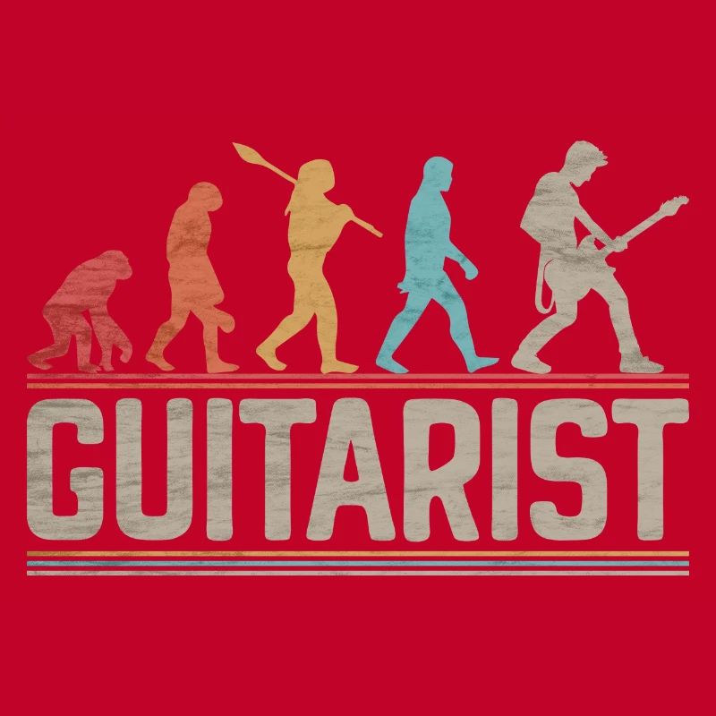 Evolution der Rockmusik des Gitarristen oder Bassisten