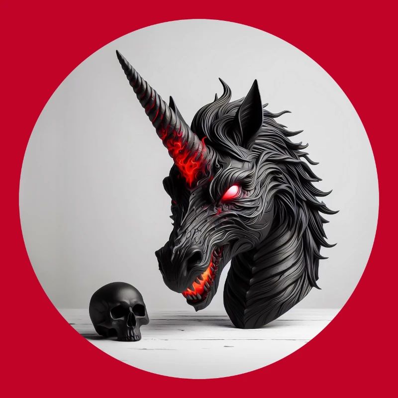 Dämonisches Einhornkopf-Design