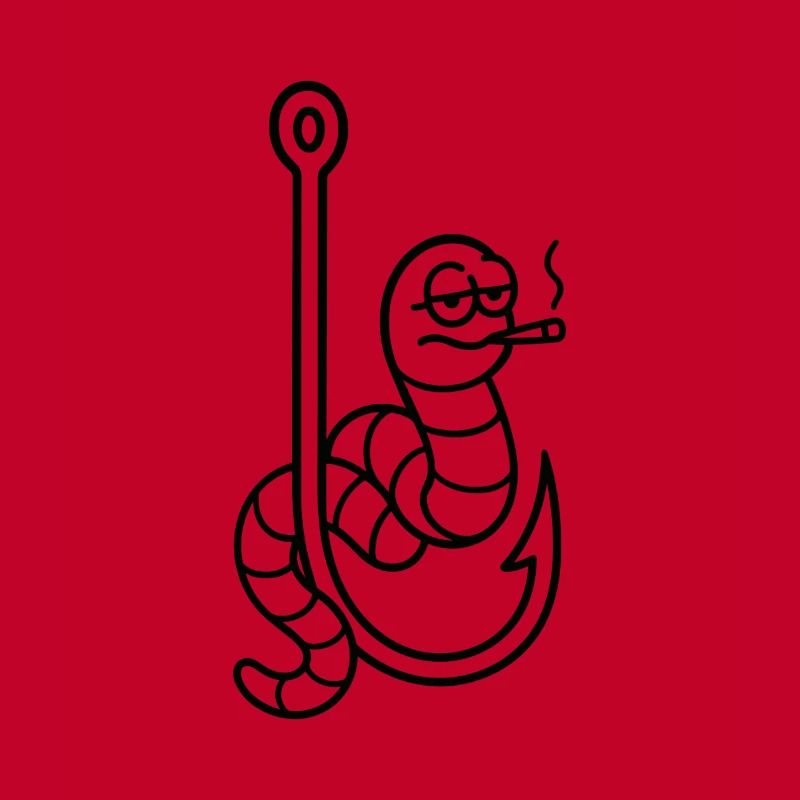 Cool worm with cigarette