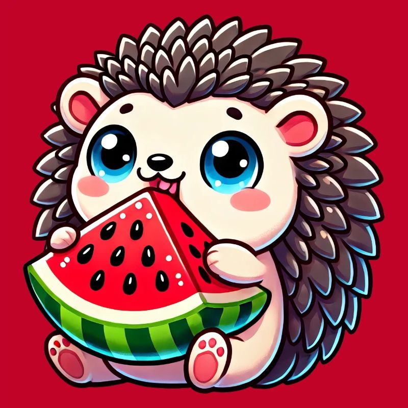 Igel mit Wassermelone Sommerfrucht Design
