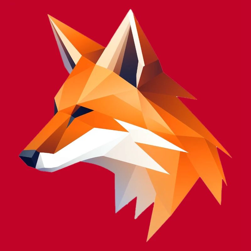 Fox Head Low Poly Logo Design