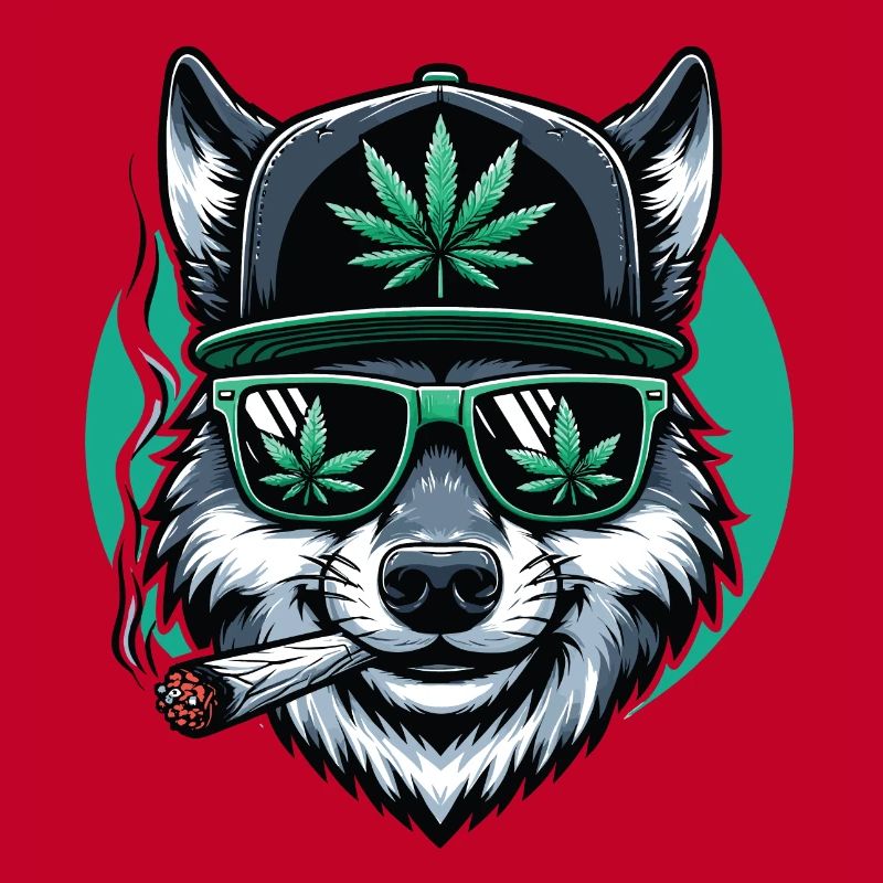 A Wolf Smoking a Marijuana Joint