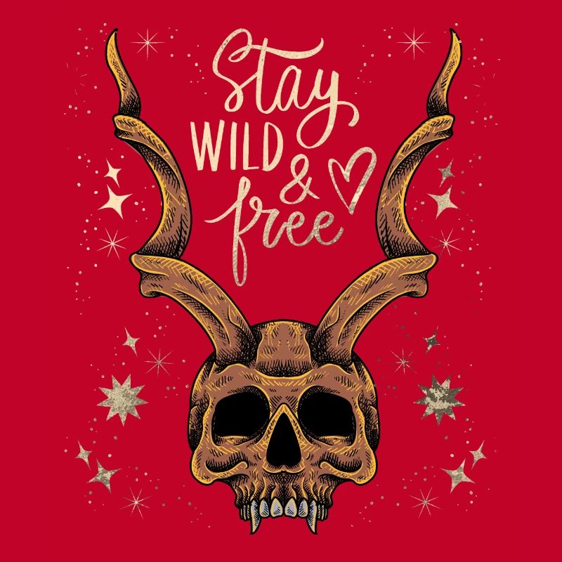 Horned Skull Baphomet Vintage Skull, Saying