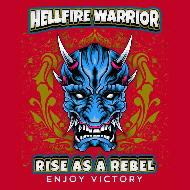 Teufel-Satan, Spruch Hellfire Warrior, Comic-Stil