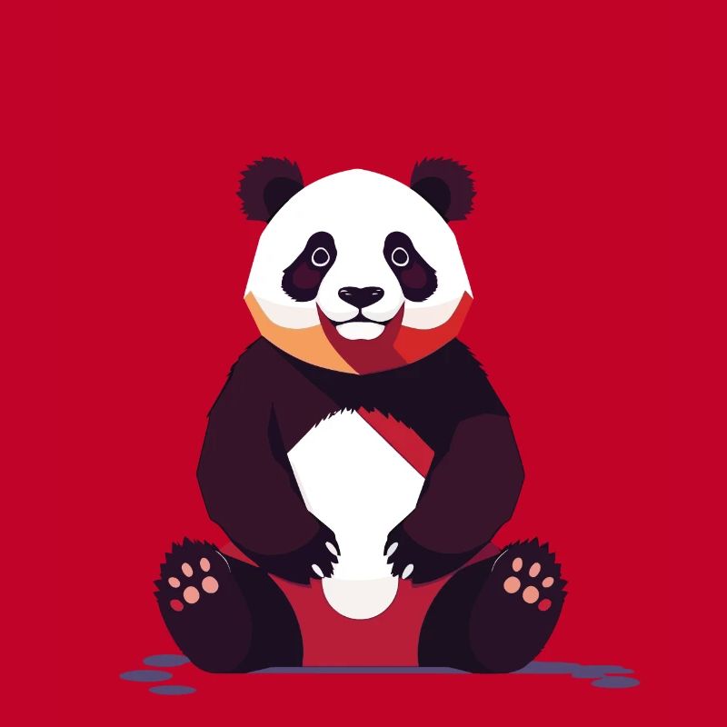 Panda Bear Drawing Cute Panda Animal Design