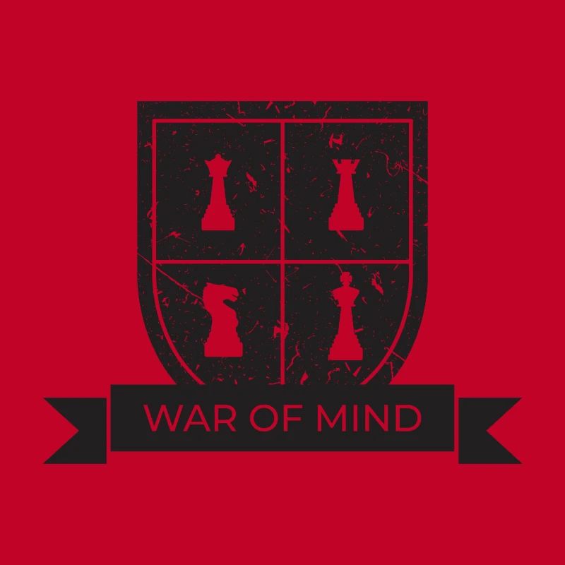 Chess emblem shield gift player idea playing