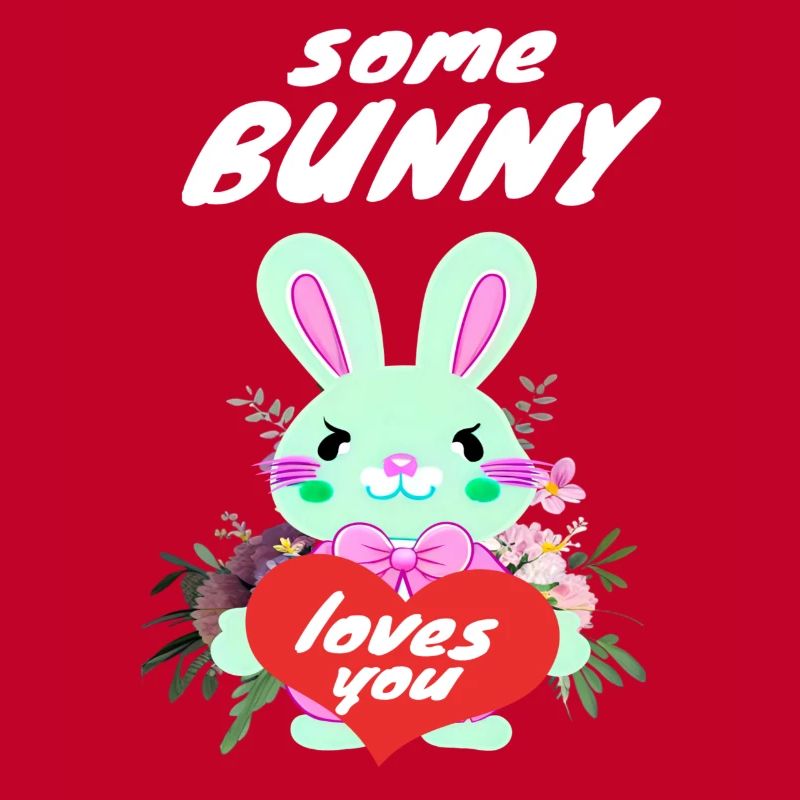 cute easter bunny in love