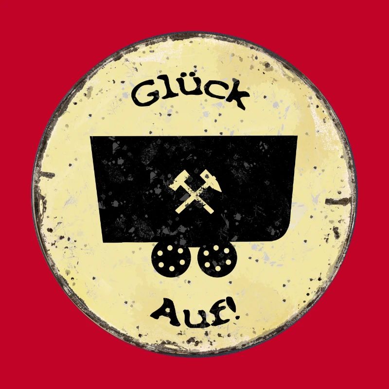 Glück Auf! (Lore auf altem Schild) klein