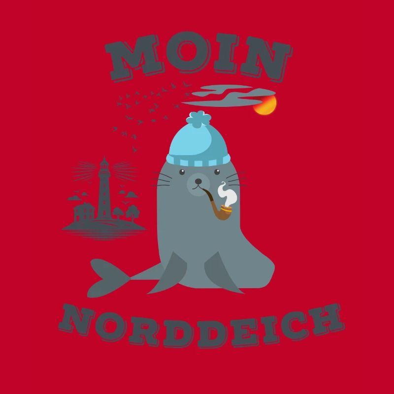 Moin Norddeich Robbe Leuchtturm Seemöwe Strand