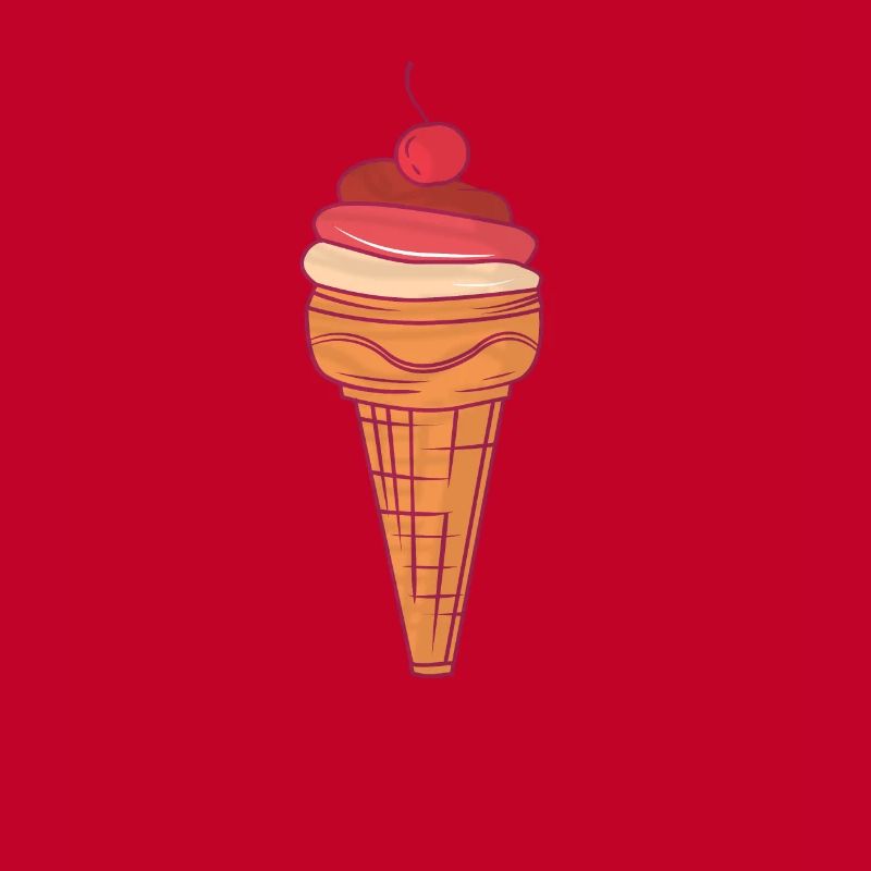 Glacée à la cerise dans une gaufre