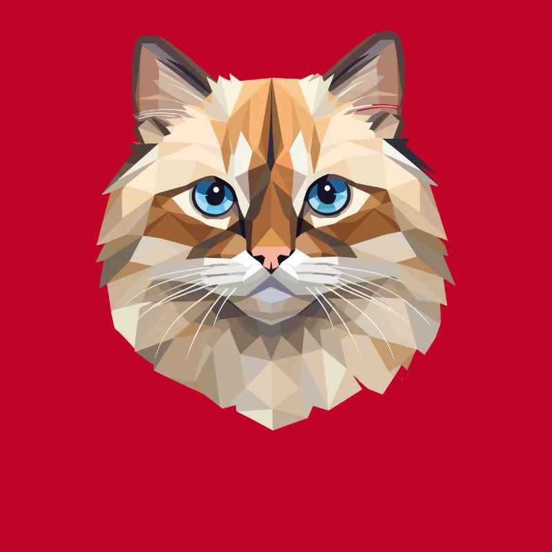 Conception de polygones de chat birman