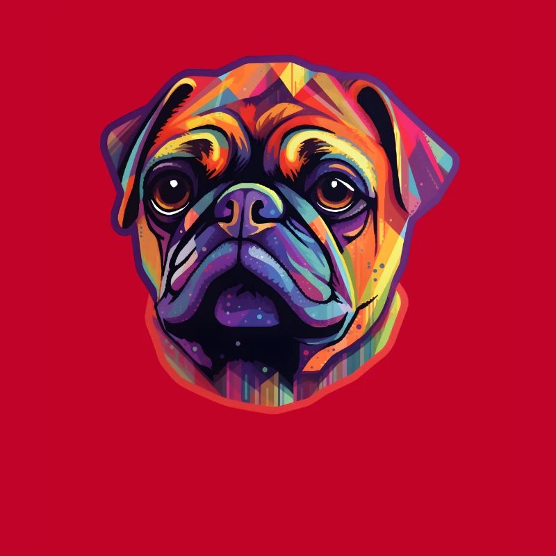 Mops Regenbogenfarben