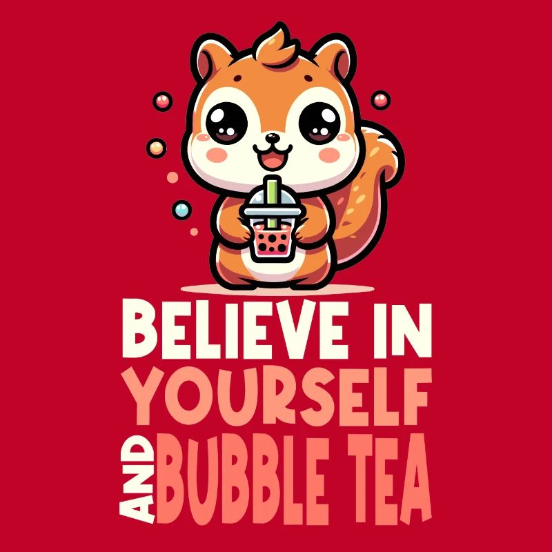 Kawaii Squirrel Bubble Tea Croyez en vous