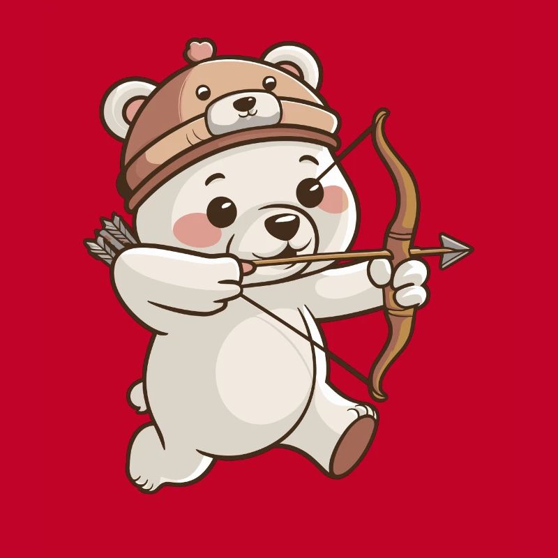 Ours mignon avec arc et flèche
