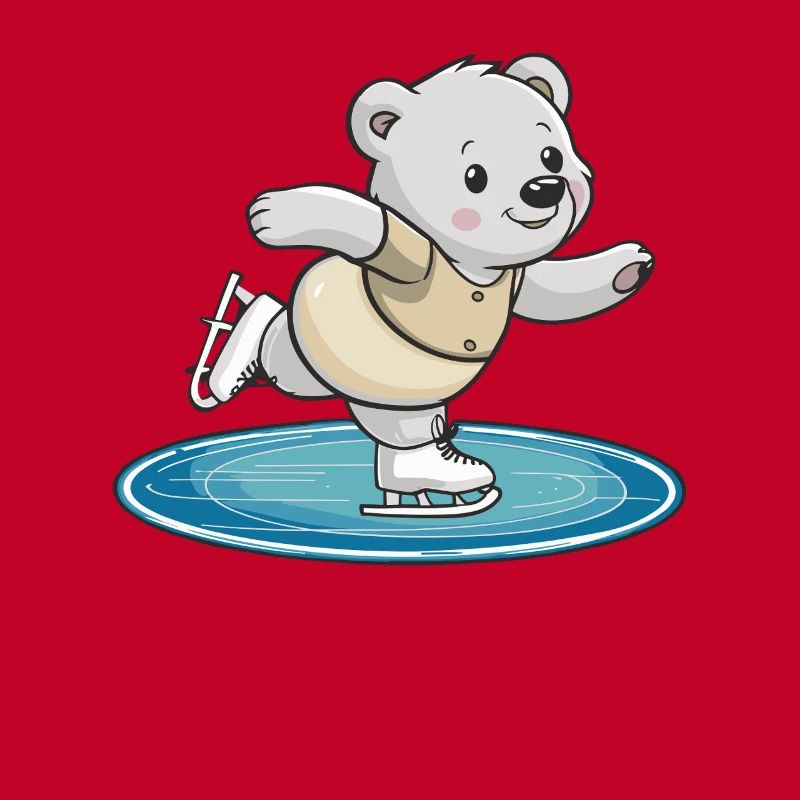 Eislaufender Bär auf Eisfläche