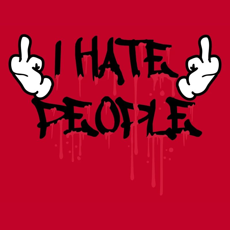cool i hate people text graffiti spray drops blu