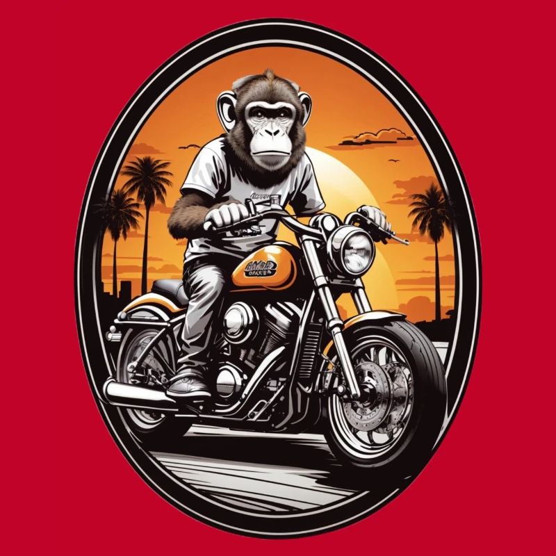Monkey on motorcycle