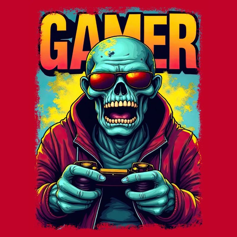 Zocker-Zombie mit Controller