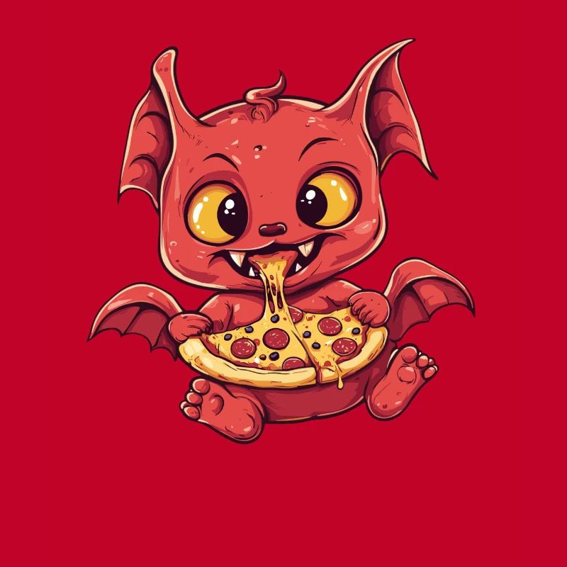 Devil with pizza
