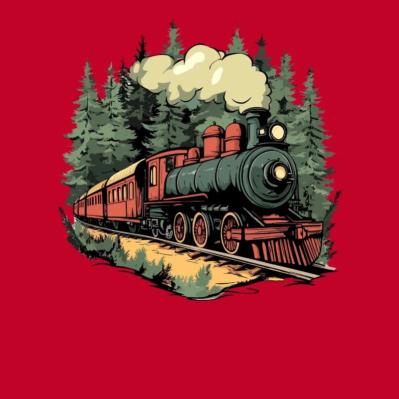 Forest train in the sunlight